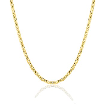 Chaîne mixte 40 cm - Maille Forçat diamanté - Or 18 Carats - Largeur 2.70 mm