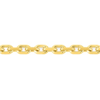 Chaîne mixte 40 cm - Maille Forçat diamanté - Or 18 Carats - Largeur 2.70 mm