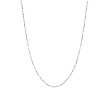 Chaîne femme 40 cm - Maille Forçat rond - Or blanc 18 Carats - Largeur 0.90 mm