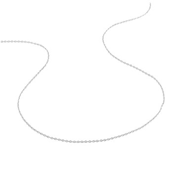 Chaîne femme 40 cm - Maille Forçat rond - Or blanc 18 Carats - Largeur 0.90 mm