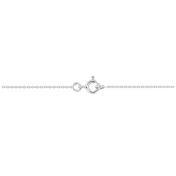 Chaîne femme 40 cm - Maille Forçat rond - Or blanc 18 Carats - Largeur 0.90 mm