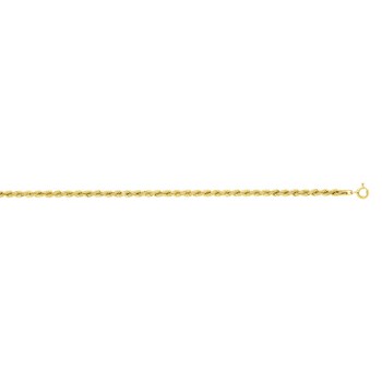 Bracelet Femme 18 cm - Maille Corde - Or 18 Carats - Largeur chaîne : 3.5 mm