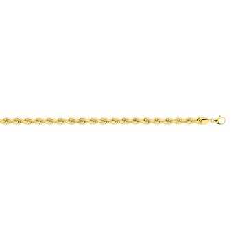 Bracelet Femme 19 cm- Maille Corde - Or 18 Carats - Largeur chaîne : 6 mm