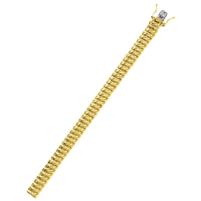 Bracelet Maille Américaine 18 cm - Femme - Or 18 Carats - Largeur chaîne : 8 mm