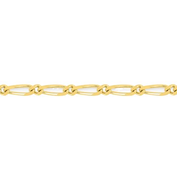 Bracelet Mixte 18 cm  - Cheval alterné - Or 18 Carats - Largeur 1.7 mm