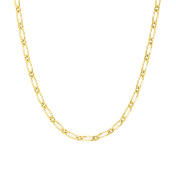 Bracelet Mixte 18 cm  - Cheval alterné - Or 18 Carats - Largeur 2 mm