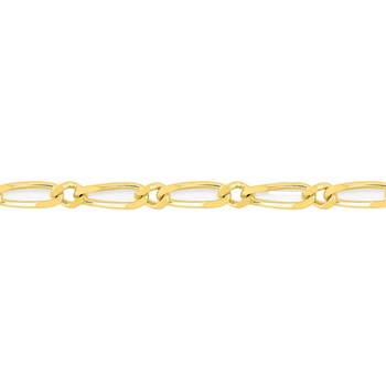 Bracelet Mixte 18 cm  - Cheval alterné - Or 18 Carats - Largeur 2 mm