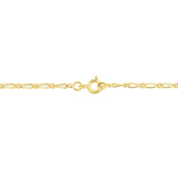 Bracelet Mixte 18 cm  - Cheval alterné - Or 18 Carats - Largeur 2 mm