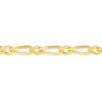 Bracelet Mixte 18 cm  - Cheval alterné - Or 18 Carats - Largeur 2.5 mm