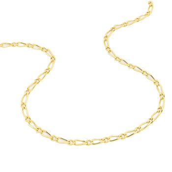 Bracelet Mixte 18 cm  - Cheval alterné - Or 18 Carats - Largeur 2.5 mm