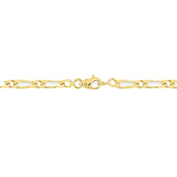 Bracelet Mixte 18 cm - Cheval alterné - Or 18 Carats - Largeur 3 mm