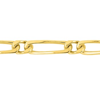 Bracelet Mixte 18 cm - Cheval alterné - Or 18 Carats - Largeur 4 mm