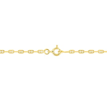 Bracelet Mixte 18 cm - Forçat Marine - Or 18 Carats - Largeur 2.5 mm