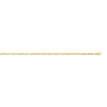 Bracelet Mixte 18 cm - Forçat Marine - Or 18 Carats - Largeur 4.5 mm