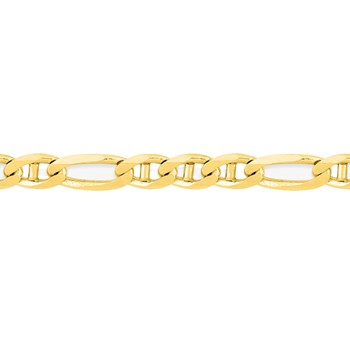 Bracelet Mixte 18 cm - Gourmette marine - Or 18 Carats - Largeur 3 mm