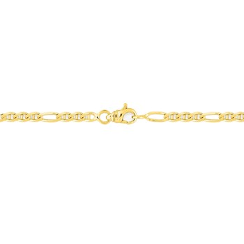 Bracelet Mixte 18 cm - Gourmette marine - Or 18 Carats - Largeur 3 mm