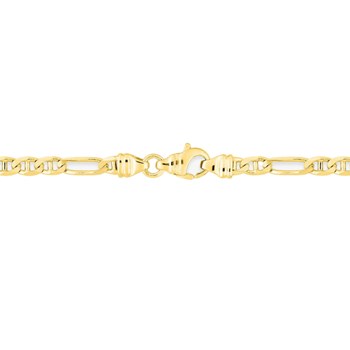 Bracelet Mixte 18 cm - Gourmette Marine - Or 18 Carats - Largeur 4 mm