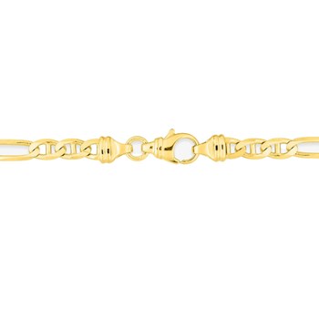 Bracelet Mixte 18 cm - Gourmette Marine - Or 18 Carats - Largeur 4.5 mm