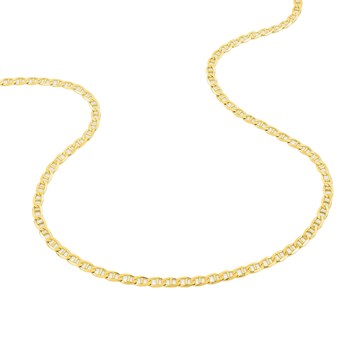 Bracelet Mixte 18 cm - Gourmette Marine - Or 18 Carats - Largeur 2.4 mm