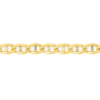 Bracelet Mixte 18 cm - Gourmette Marine - Or 18 Carats - Largeur 3 mm