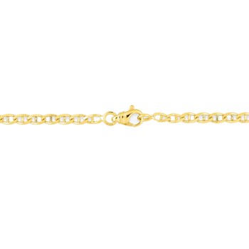 Bracelet Mixte 18 cm - Gourmette Marine - Or 18 Carats - Largeur 3 mm