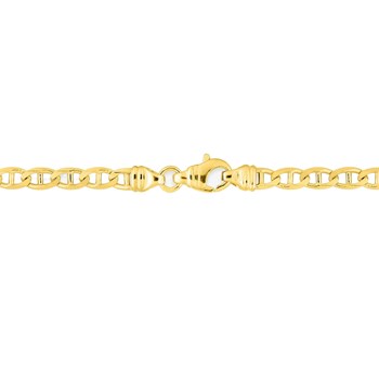 Bracelet Mixte 18 cm - Gourmette Marine - Or 18 Carats - Largeur 4 mm