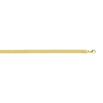 Bracelet Femme 18 cm - Fantaisie - Or 18 Carats - Largeur 6 mm