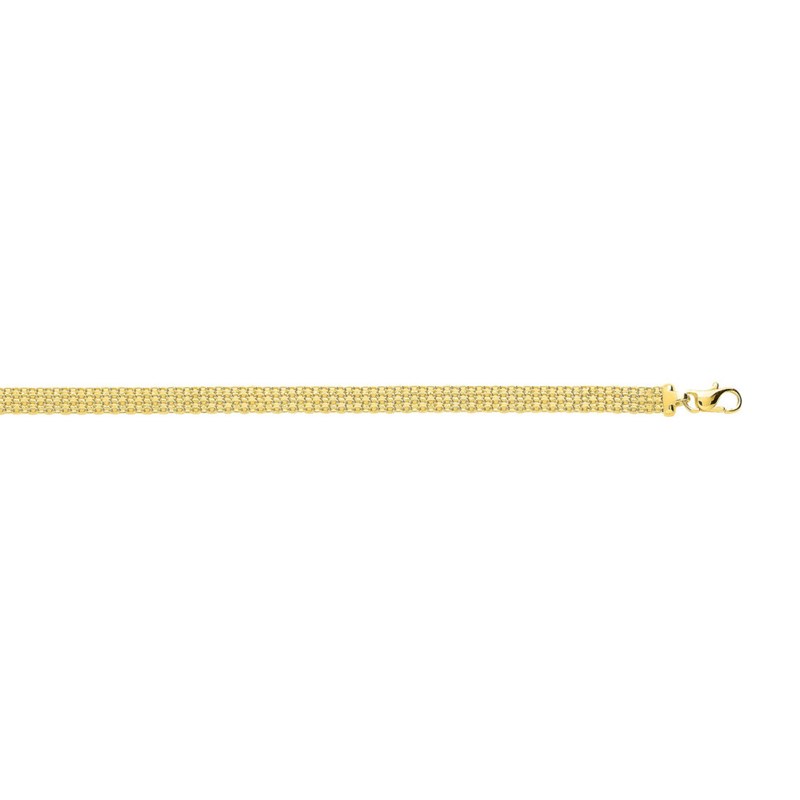 Bracelet Femme 18 cm - Fantaisie - Or 18 Carats - Largeur 6 mm