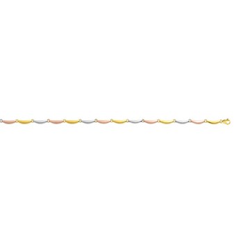 Bracelet Femme 18 cm - Fantaisie - 3 Ors - Or 18 Carats