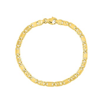 Bracelet Mixte 18 cm - Fantaisie - Or 18 Carats - Largeur 4 mm