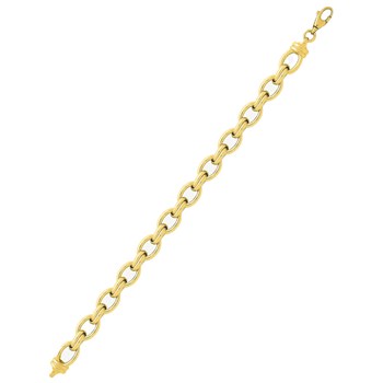 Bracelet Femme 18 cm - Fantaisie - Or 18 Carats - Largeur 8 mm