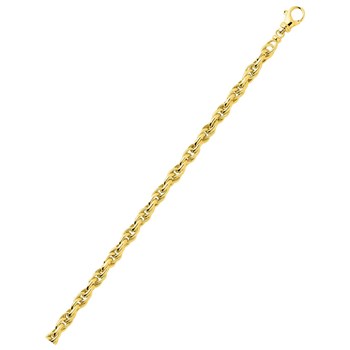 Bracelet Femme 18 cm - Forçat double - Or 18 Carats - Largeur 4.5 mm