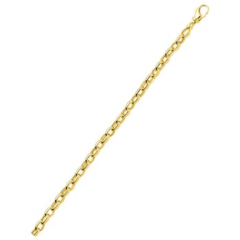 Bracelet Femme 18 cm - Jaseron ovale - Or 18 Carats - Largeur 5 mm