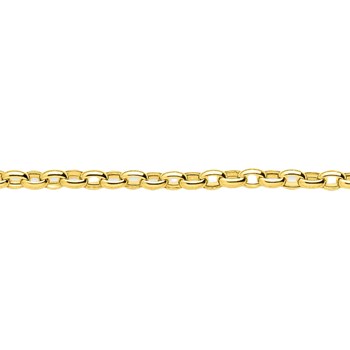 Bracelet Femme 18 cm - Jaseron ovale - Or 18 Carats - Largeur 5 mm