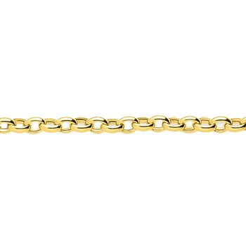 Bracelet Femme 18 cm - Jaseron ovale - Or 18 Carats - Largeur 6 mm