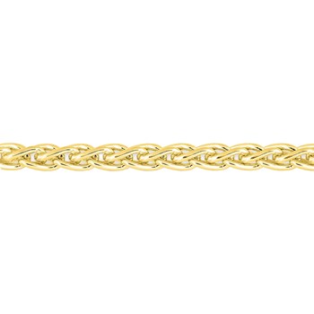 Bracelet mixte 18 cm - Maille Spiga - Or 18 Carats - Largeur 2.4 mm