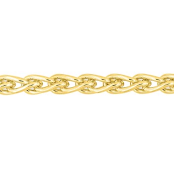 Bracelet mixte 18 cm - Maille Spiga - Or 18 Carats - Largeur 3.2 mm