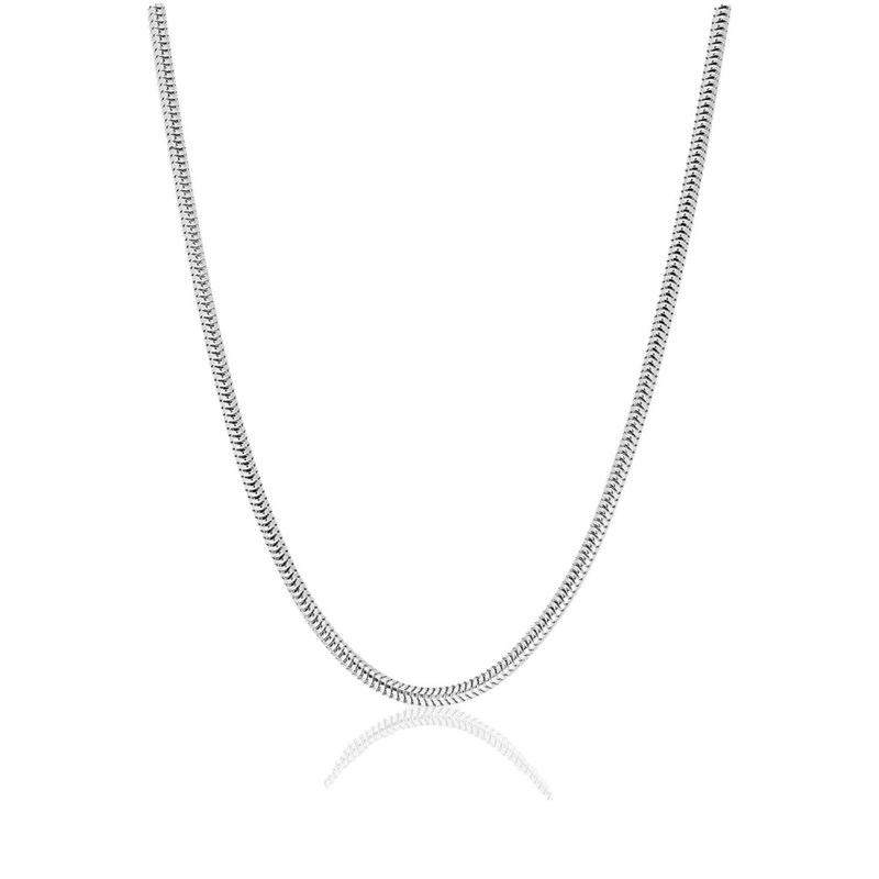 Bracelet femme 18 cm  - Maille Serpentine - Or blanc 18 Carats - Largeur 1.4 mm