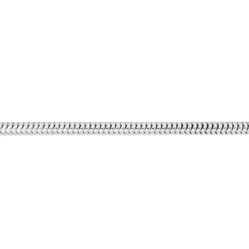 Bracelet femme 18 cm  - Maille Serpentine - Or blanc 18 Carats - Largeur 1.4 mm - vue 2