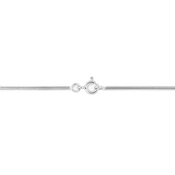 Bracelet femme 18 cm  - Maille Serpentine - Or blanc 18 Carats - Largeur 1.4 mm