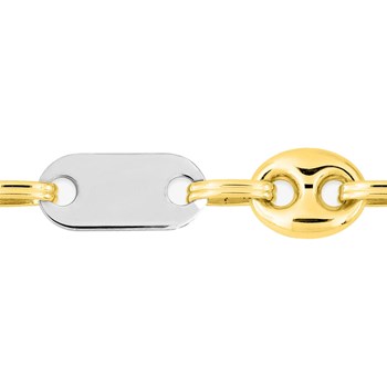 Bracelet Homme 20 cm - Or bicolore 18 Carats