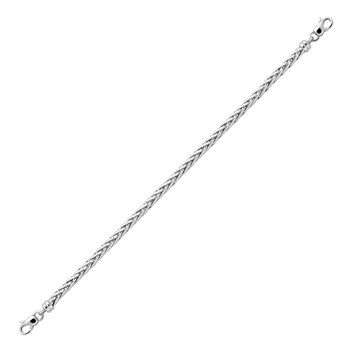 Bracelet femme 18 cm - Maille Palmier - Or  blanc 18 Carats - Largeur 4 mm