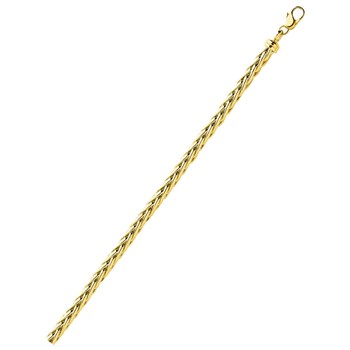 Bracelet femme 18 cm - Maille Palmier - Or 18 Carats - Largeur 5 mm