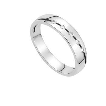 Bague Femme - Or 18 Carats - Diamant 0,09 Carats