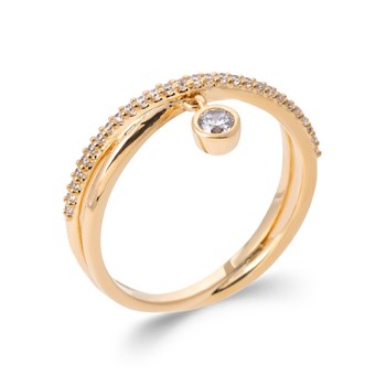 Bague Femme - Plaqué Or - Oxyde de zirconium