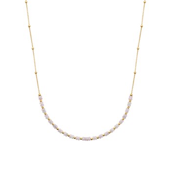 Colllier Brillaxis perles quartz rose