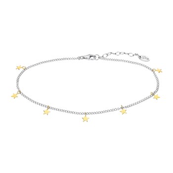Chaîne de cheville Lotus Silver bicolore