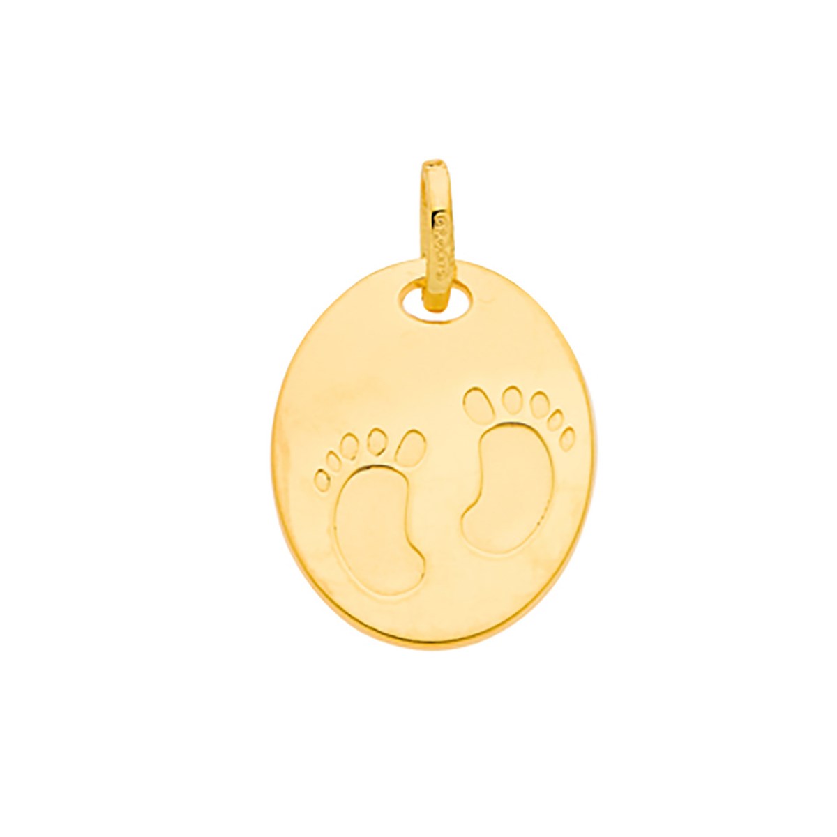 Pendentif Brillaxis plaque ovale avec empreintes
petits pieds