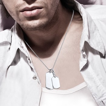 Collier Brillaxis Acier avec plaques militaires