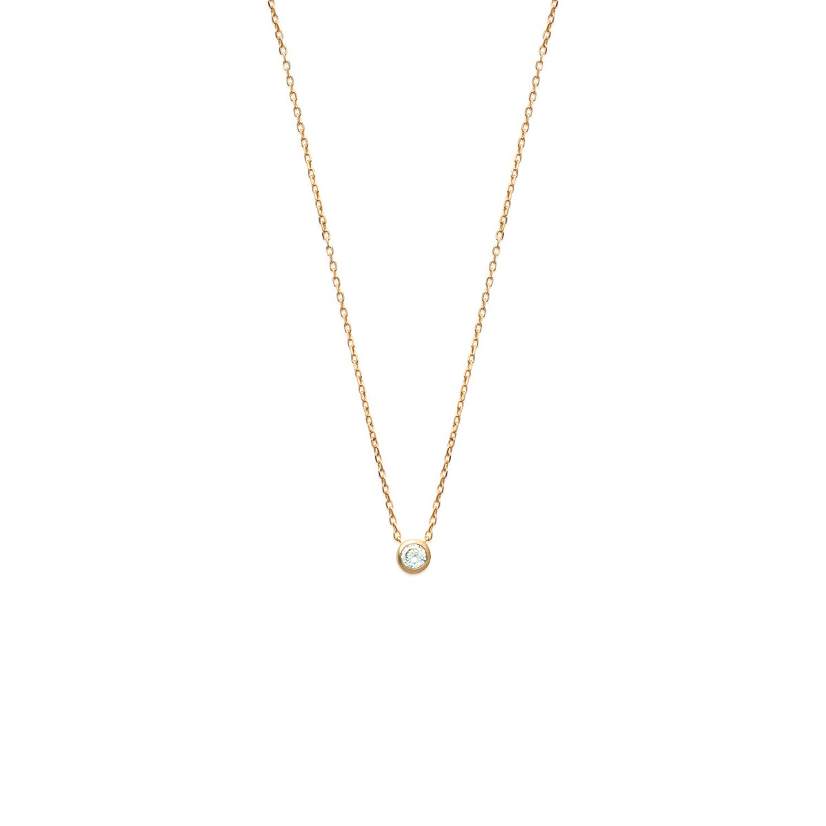 Collier Brillaxis solitaire plaqué or - vue 3